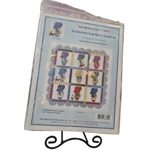 The Design Connection Sunbonnet Sam Quilt Sampler Pattern‎ NEW Charms Buttons